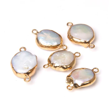3pcs Natūralių perlų žavesio jungtis Pakabukas moterų papuošalai formavimo Dvigubo skylę perlų pakabukas žavesio 