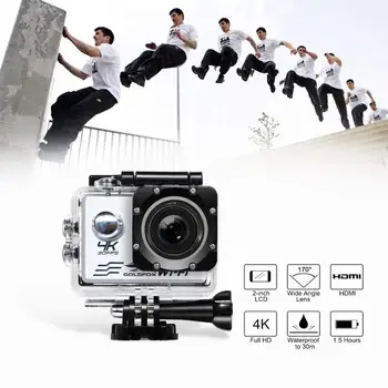 4K HD Sporto DV Kamera, WiFi 1080P Veiksmo Kamera 170D Povandeninis Eiti Vandeniui Pro Vaizdo Įrašymo Kamera Helmet Cam Sportas DV