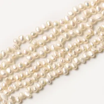 5-6mm/6-7mm Baltų Nereguliarus Gėlavandenių Perlų Prarasti Natūralaus Akmens Karoliukai Moterims 