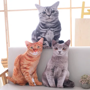50cm Minkštas 3D Modeliavimas Įdaryti Kačių Žaislai, dvipuse Sėdyne Sofa-lova, Pagalvė Pagalvėlės Mielas Pliušinis Gyvūnų Katė Lėlės, Žaislai, Gimtadienio Dovanos