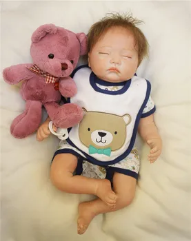 50cm Silikono Vinilo Reborn Baby Doll Tikroviška Naujagimiui modeliavimo miega bebe žaislas meškinas lėlės priedai Kolekcionavimas Lėlės