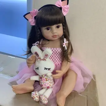 55cm Realaus Dydžio Silikono Lėlės Reborn Bamblys Mergina Žaislas Minkštas viso Kūno Lėlės
