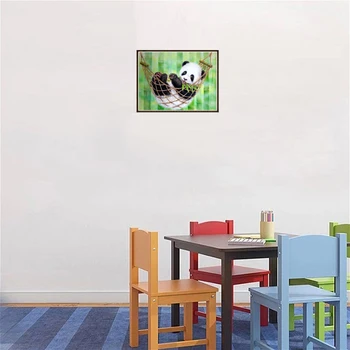 5D Diamond Tapybos Panda Žalia Bambuko Turo Visiškai Gręžimo Animacinių filmų Vaikams 