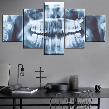 5VNT Šiuolaikinės mokslinės Fantastikos Stiliaus X-ray Dantų Tapybos HD Spausdinimo Meno Plakatas Kambarį Foto Sienos, Namo Apdailos, Be Rėmelio