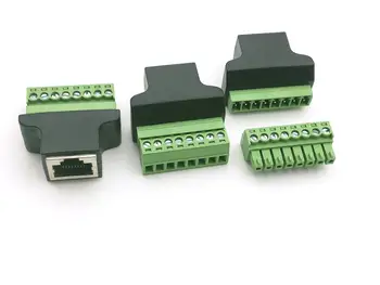 5vnt Ethernet RJ45 Female užsukti Terminalo 8 Pin VAIZDO Skaitmeninis DVR Adapteris Jungtis