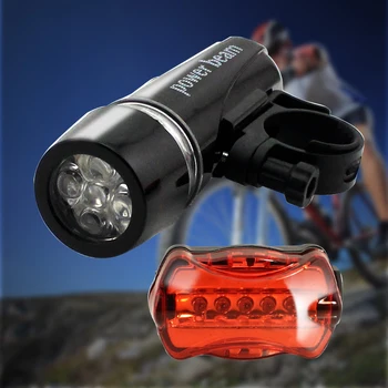 5vnt Kalnų Dviračių LED priekinis žibintas užpakalinis žibintas su 2 Lempos Mount AAA Baterijos Dviračių Šviesos Vandeniui Dviratį Apšvietimo Lempų Komplektai