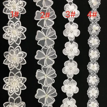 5yard 3D siuvinėjimo gėlės Puošnios nėrinių Apdaila drabužių Nėrinių Juostelė Dekoratyvinė, Apdailos, už užuolaidų 