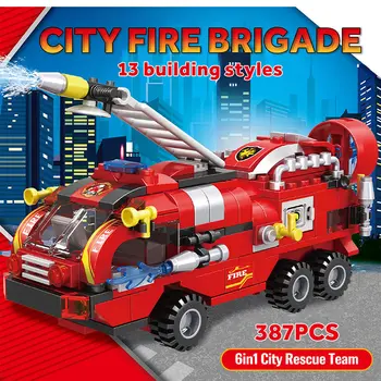 6 1 Miestas Gaisrinės Sunkvežimiai Automobilių Blokai Ugniagesių Sraigtasparnis Valtis Gaisrininkai Duomenys Plytų Švietimo Žaislai Vaikams