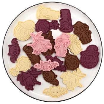 6Pcs/set Helovinas Moliūgų Vaiduoklių Stūmoklį Cookie Cutter Minkštas Sugarcraft Šokolado, Sausainių Pelėsių Tortas Dekoravimo Įrankiai