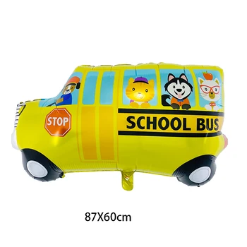 6pcs inžinerijos transporto priemonių gaisrinė mašina mokyklos autobusas automobilio folija Helio Balionai globos Vestuvių, Gimtadienio Dekoracija vaikų žaislai kamuolys
