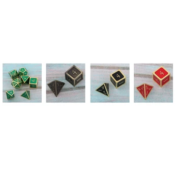 7 Gabalus Metalų Lydinio, Kauliukai Polyhedral Kauliukai D20 D10 D12 D6 D8 D4 už Požemiai ir Drakonai DND RPG MTG Stalo Žaidimai