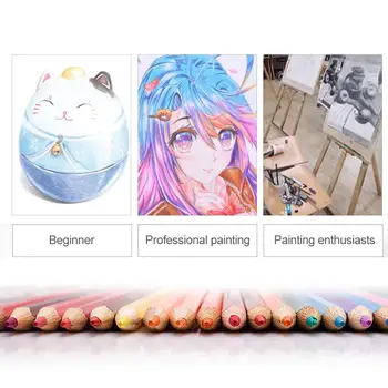 72 spalvų Pieštukų Premium pre-aštrus tirpsta vandenyje, vandens pastelių Rinkinys su teptuku suaugusiems vaikams menininkas art piešimo rašymo