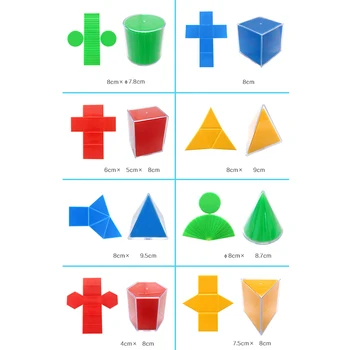 8Pcs/Set Vaikai Plastiko Lankstymo Prizmę Cilindrų Geometrinis Modelis Matematikos Mokymosi Išteklių Vaikams Žaislas mokyklos studentų mokymosi žaislas dovanos