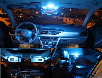 8Pcs White Ice Blue LED Lempos, Automobilių Lemputės Interjero Paketą Rinkinys 2013-m. 
