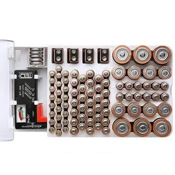 93 Tinklų Baterijos Talpa Testeris talpinimo Matavimo Organizatorius Atveju Reikmenys Skaidrios AAA AA 9V C D Baterijas ACEHE