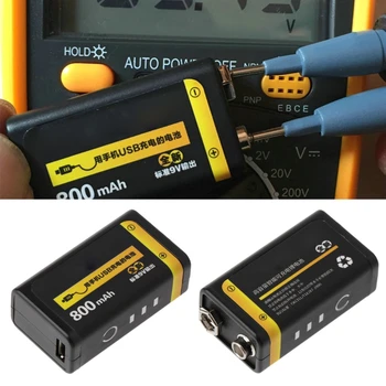 9V 800mAh Micro USB Įkrovimo Lipo Baterija Multimetras Mikrofonas Nuotolinio