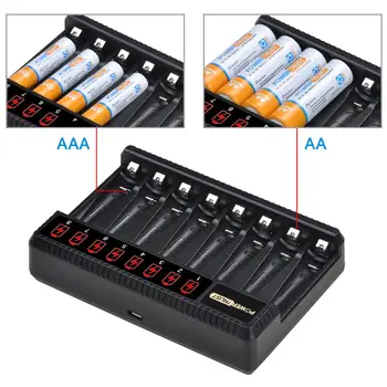 AA 2800mAh Įkraunamas Baterijas + AAA 1100mAh Įkrovimo Baterija (akumuliatorius su 8Slots Kroviklis AA AAA NiMH Elektriniai Žaislai