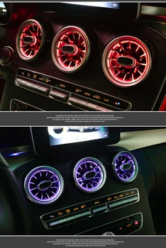 AC Ventiliacijos Anga Turbo Stiliaus Su šviesos Mercedes Benz C Klasė W205-2018 Interjero Priekinės Konsolės Oro kondicionavimas Pakeisti