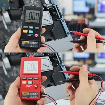 ANENG AN301 Mini Skaitmeninis Multimetras 1999 Skaičiuoja Nešiojamų AC DC Voltmeter Atsparumas Ammeter Metrų Testeris su LED Šviesa