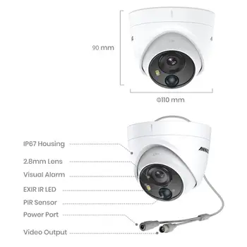 ANNKE 16CH 5MP Lite HD Vaizdo Apsaugos Sistemos 5IN1 H. 265+ DVR Su 12X 5MP Dome Neperpučiamas PIR Stebėjimo Kameros CCTV Kit