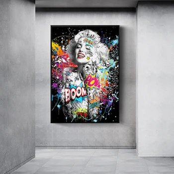 Abstrakti Marilyn Monroe Drobės Tapybos Plakatai ir Spausdinimo Sienos Grafiti Meno Nuotrauką Kambarį Namo Apdaila Cuadros