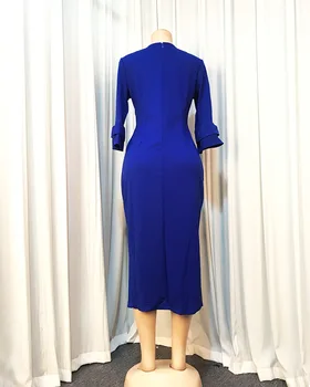 Afrikos Šalis Suknelė pusė Rankovių Vasaros bodycon Elegantiškas Moteris Office Plus Size Kratinys Ponios Suknelės dashiki mėlyna afrikos 2020 m.