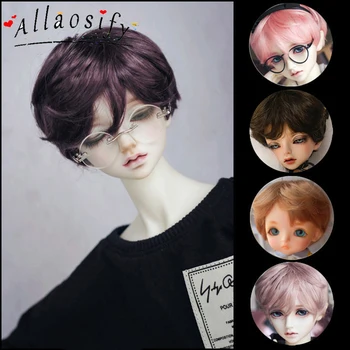 Allaosify Bjd Doll 1/3 1/4 1/6 1/8 Kietas Trumpų Plaukų Perukas Berniukai Imitacija Mahai Vietoje