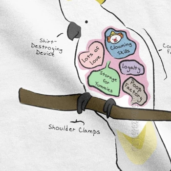 Anatomiją Sieros Kuoduotasis Kakadu Vyrų T Shirts Naminių Paukščių Papūga Juokingi Marškinėliai Medvilniniai Marškinėliai Grafikos Dizaineris, Drabužių