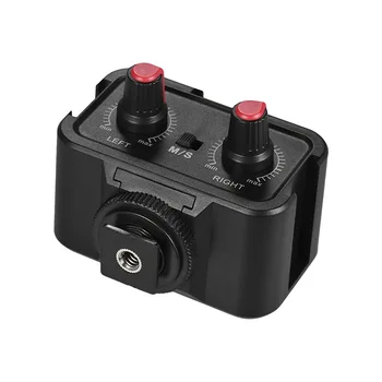 Andoer WS-VS Garso Maišytuvas Adapteris ir Šalto Batų Montavimo Hub 3.5 mm Stereo garsas Canon Nikon Sony DSLR kamera Kamera