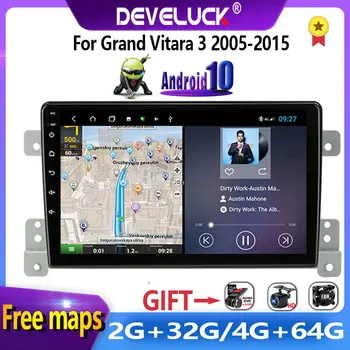 Android 10.0 Automobilio Radijo Multimedia Vaizdo Grotuvas GPS Navigacija Suzuki grant Vitara 3 2005-2 Din RDS 4G+64G Padalinti Ekraną
