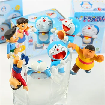 Anime Paveikslas Apie 4 CM Mielas Doraemon Lėlė, Vaikams, Dovanų 10 Stilius Pav Žaislai Mini Žaislai, Dovanos Vaikams Q Posket Taurės Kraštas Lėlės