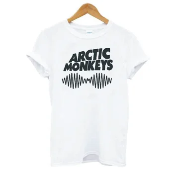 Arctic Monkey Sonic Modelį, Print T-Shirt moterims Juoda Balta Rausva Trumpas Rankovės juokinga Atsitiktinis Harajuku plius Dydis Medvilnės T Shirts