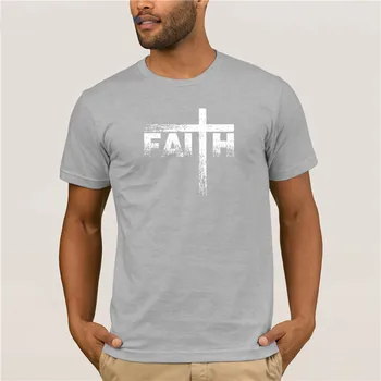 Atsitiktinis o-kaklo prarasti vasaros marškinėliai vyrams Juokinga Krikščionių Tikėjimą & Kryžiaus Krikščionių Tikėjimo Vyrų Spausdinimo trumpomis Rankovėmis Marškinėlius tendencija