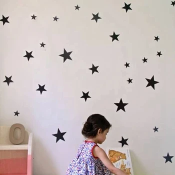 Aukso žvaigždžių sienos lipdukas vinilo lipdukai - golden Star Vaikai Kambarių Sienos Meno Darželio Dekoro Lipdukai