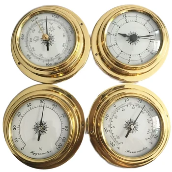 Aukštos Kokybės 4 Cm 4 Vnt./Set Termometras Su Drėgmėmačiu Barometras Laikrodžiai Laikrodis Oras Stotis