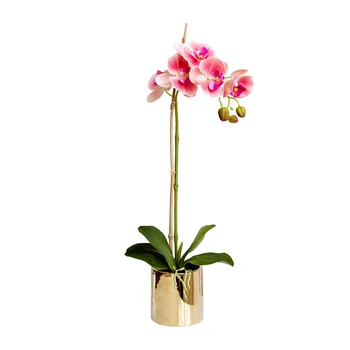 Aukštos kokybės, gerai suprojektuoti lentelė gėlių + vaza dirbtinio Latekso orchidėja, gėlių kompozicijų nekilnojamojo touch ins populiarus