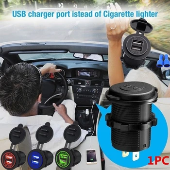 Automobilio Cigarečių Degiklio Lizdo 4.2 Dual USB Automobilinis Įkroviklis Adapteris Įleidžiamas Su Dulkių įrodymas Dangtis Padengti Elektros Lizdo Automobilį, Motociklą