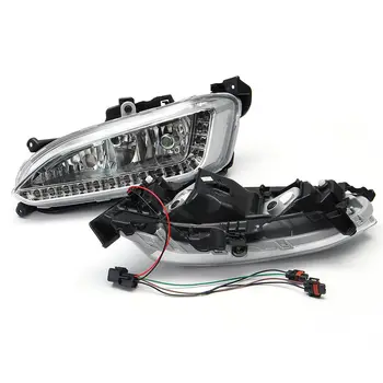 Automobilio Rūko žibinto korpusą LED DRL Šviesos važiavimui Dieną Vandeniui 12V Už Hyundai Santa Fe IX45 2013 Priedai