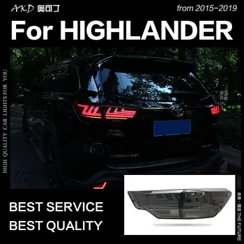 Automobilio Stilius Toyota Highlander Užpakaliniai Žibintai Kluger LED Uodegos Šviesos Žibintas DRL Dinaminio Stabdžio Signalas Atbulinės Priedai