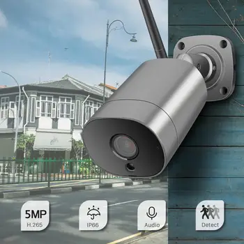 BESDER H. 265 iCSee 5MP IP Kamera, WiFi, Dviejų krypčių Garso Vandal-proof Lauko Saugumo Kameros P2P Pasiūlymas Aptikti Belaidę Kamerą ONVIF