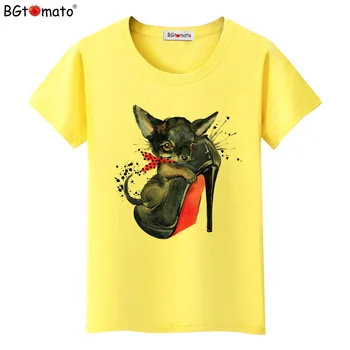 BGtomato marškinėliai Mažai šuo harajuku marškinėlius moterims Pigiai parduoti brand new viršuje tees trumpomis rankovėmis drabužius