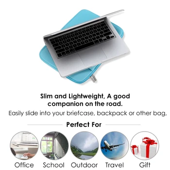 BNešiojamas Rankovėmis Minkštas Dėklas su Užtrauktuku 11 12 13 14 15 15.6 colių Krepšys Case Cover for MacBook Air Pro Ultrabook Sąsiuvinis Tablet