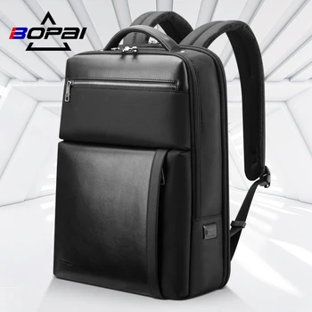 BOPAI Laptop Backpack 15.6 Colių Vyrų Buisiness Vandenį Atstumiantis Paslėptas Anti-Theft Užtrauktukas Turistinius Kelionė USB Įkroviklis Vyrų Krepšys