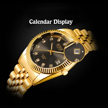 BOSCK Mados Porų Laikrodžius Mens Aukso prabangos prekės ženklo Moterų Suknelė Žiūrėti Reloj Žiūrėti Vyrų Relogios Masculinos