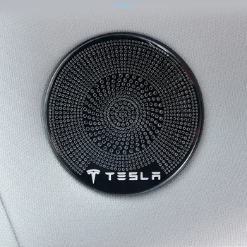 Bafire 2 Vnt. Nerūdijančio Plieno Vidinis Garsas Garsiakalbio Muzikos Padengti Ragų Įklija, Tesla Model 3 Automobilių stiliaus Apdaila Audio Ragų Rėmelį