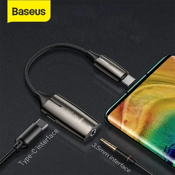 Baseus 3.5 mm AUX Audio Adapteris, USB OTG C Tipo Kabelio Adapteris Forhuawei Mate 30 Pro 20 Pro USB C Audio Adapteris, Ausinės Skaičiuoklė