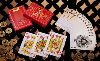Bičių Gold Edition Coterie Kortos Mėlyna/Raudona Denio USPCC Kolekcines Pokerio Magija, Kortų Žaidimai, Magijos Triukų Rekvizitą už Magas