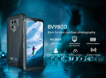 Blackview BV9800 IP68 Vandeniui atsparus išmaniojo telefono 6GB+128GB 6.3