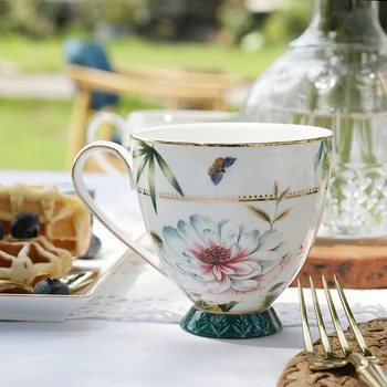 Britų Kavos Puodelį, Kaulų Kinijos Pieno Arbatos Puodelio Kavos Puodelis su Rankena Popietę Teaware Prekes