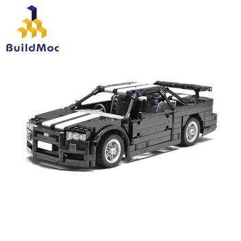 BuildMoc Skyline R34 Ištvermės sporto automobilio kūrimo bloką Technic lenktyninis Automobilis, 23809 SS modelis plytų žaislai berniukams